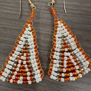 Beaded Triangle Earrings